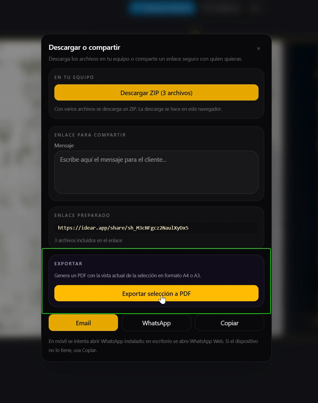 Export to PDF — step 2