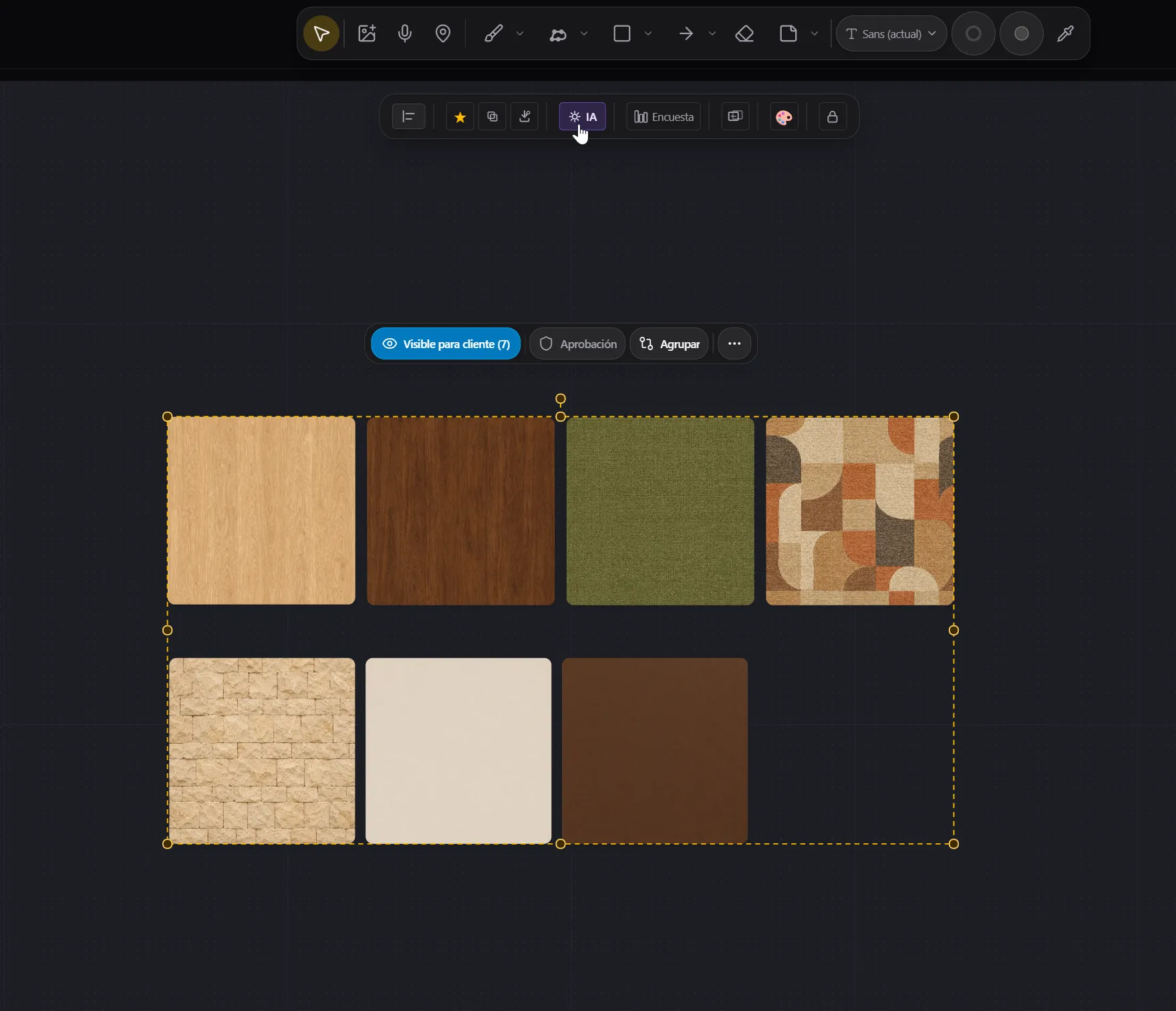 AI inspirational moodboard — step 1