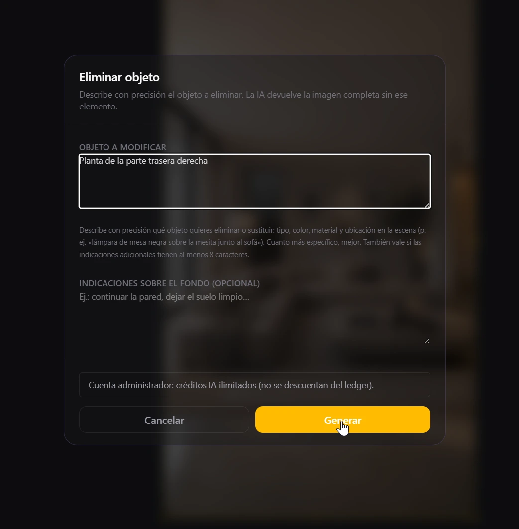 Remove object — step 3