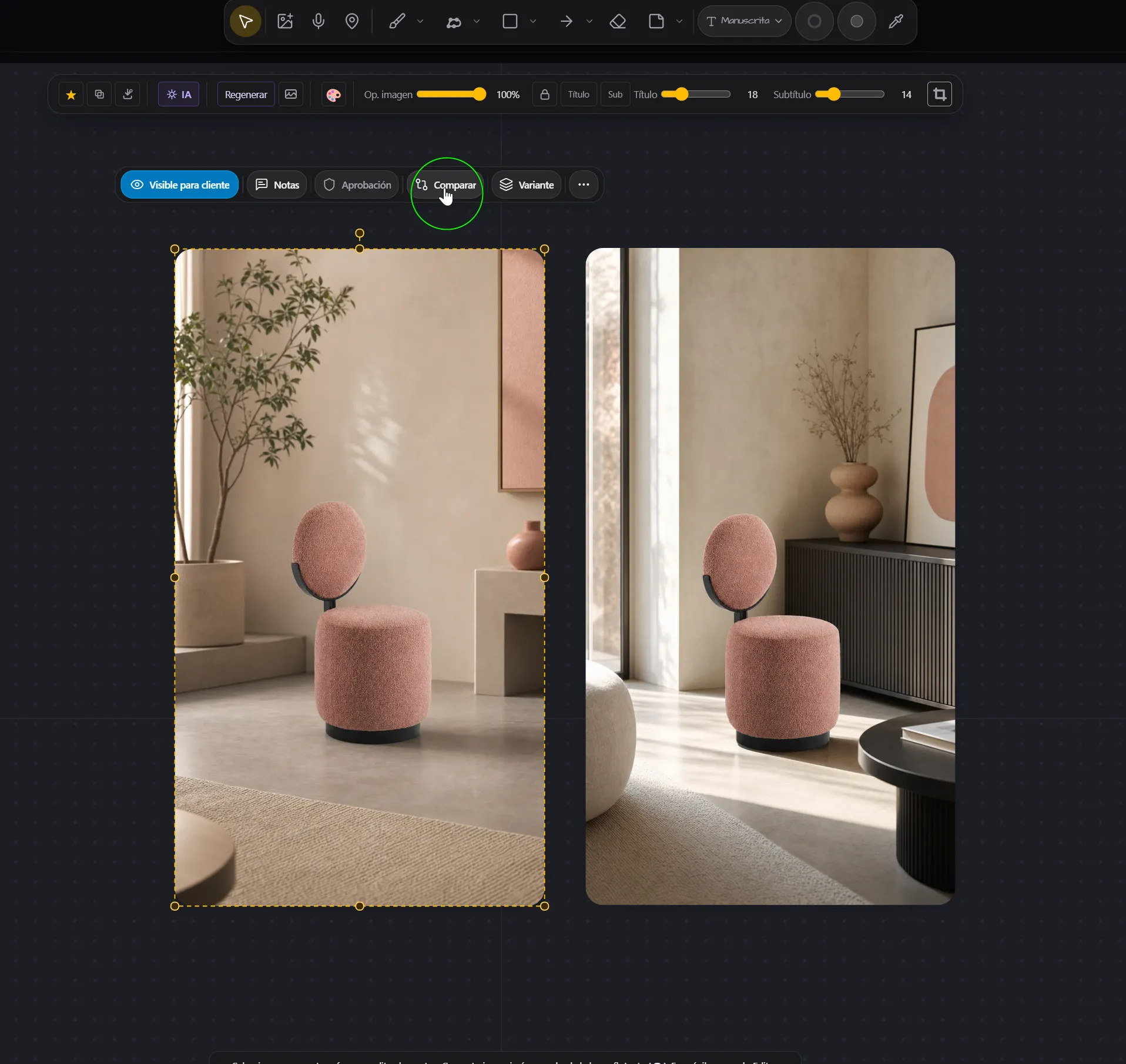 Visual image comparator — step 1