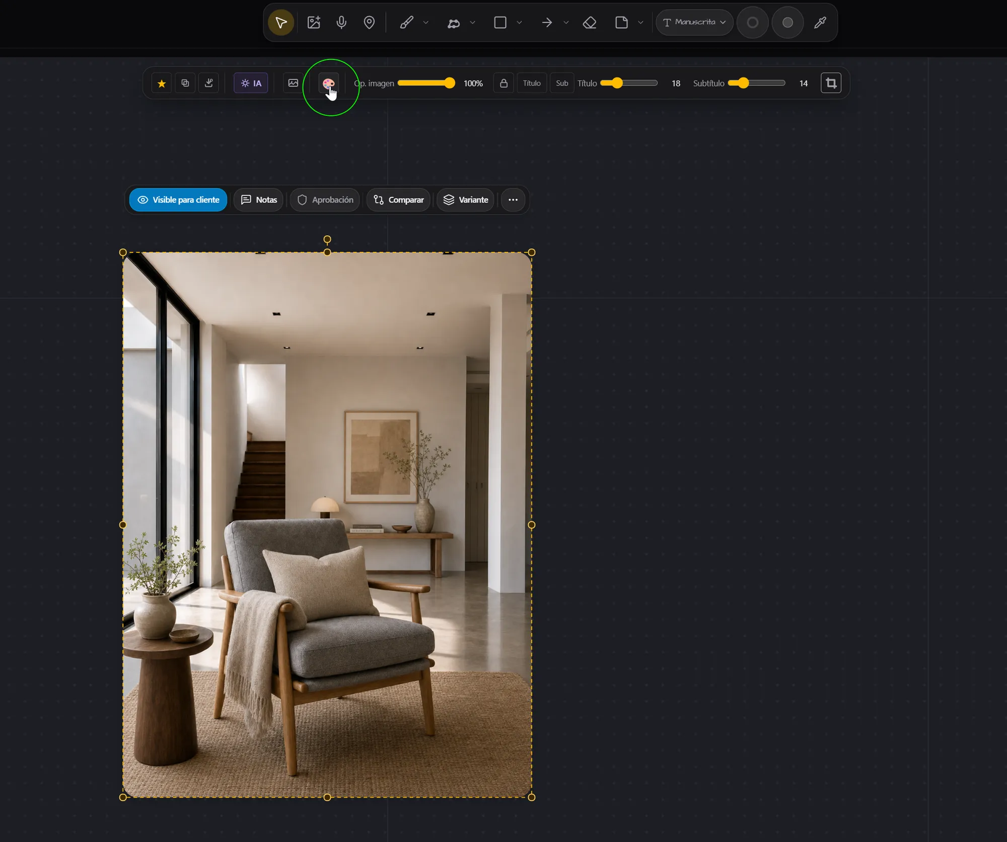 Dominant color palette — step 1