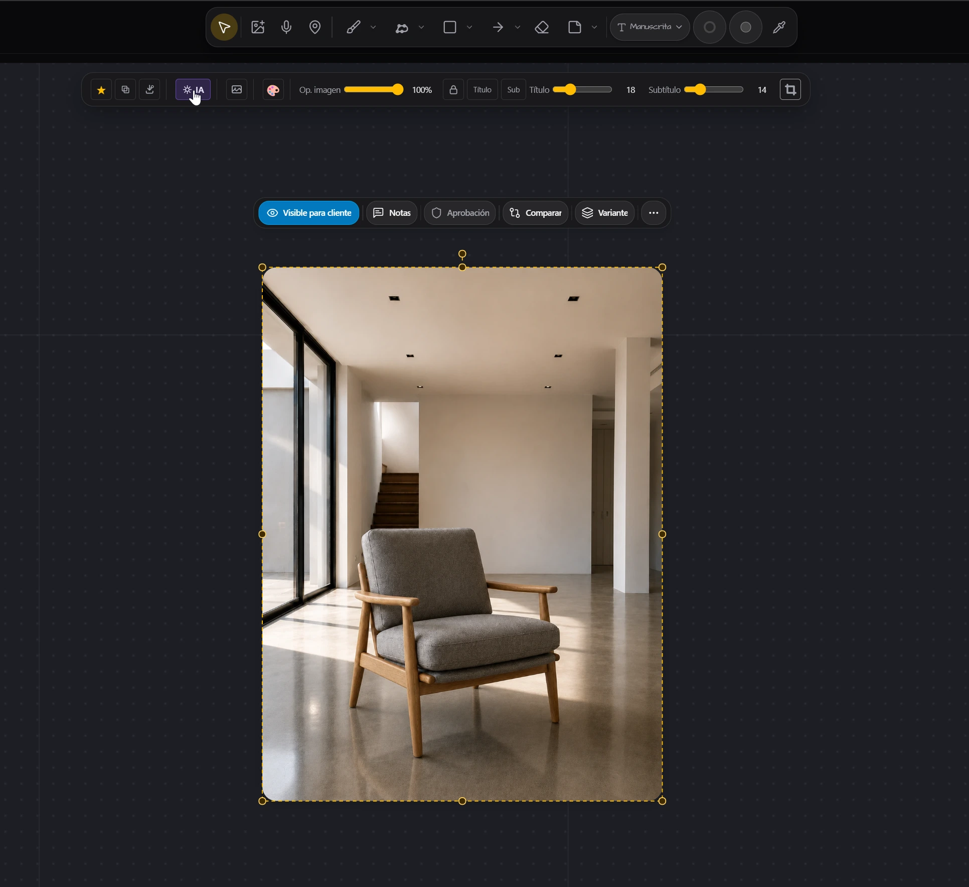 Change material — step 1