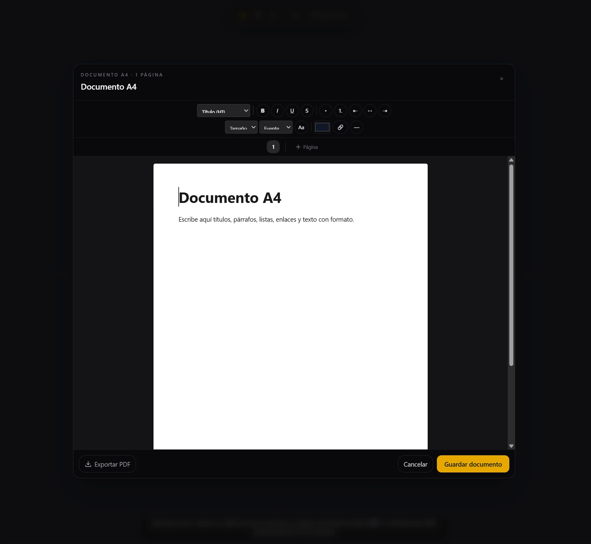 A4 document on the board — step 2