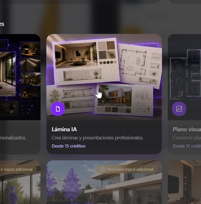 AI concept sheets (architecture, interior design & product) — step 2