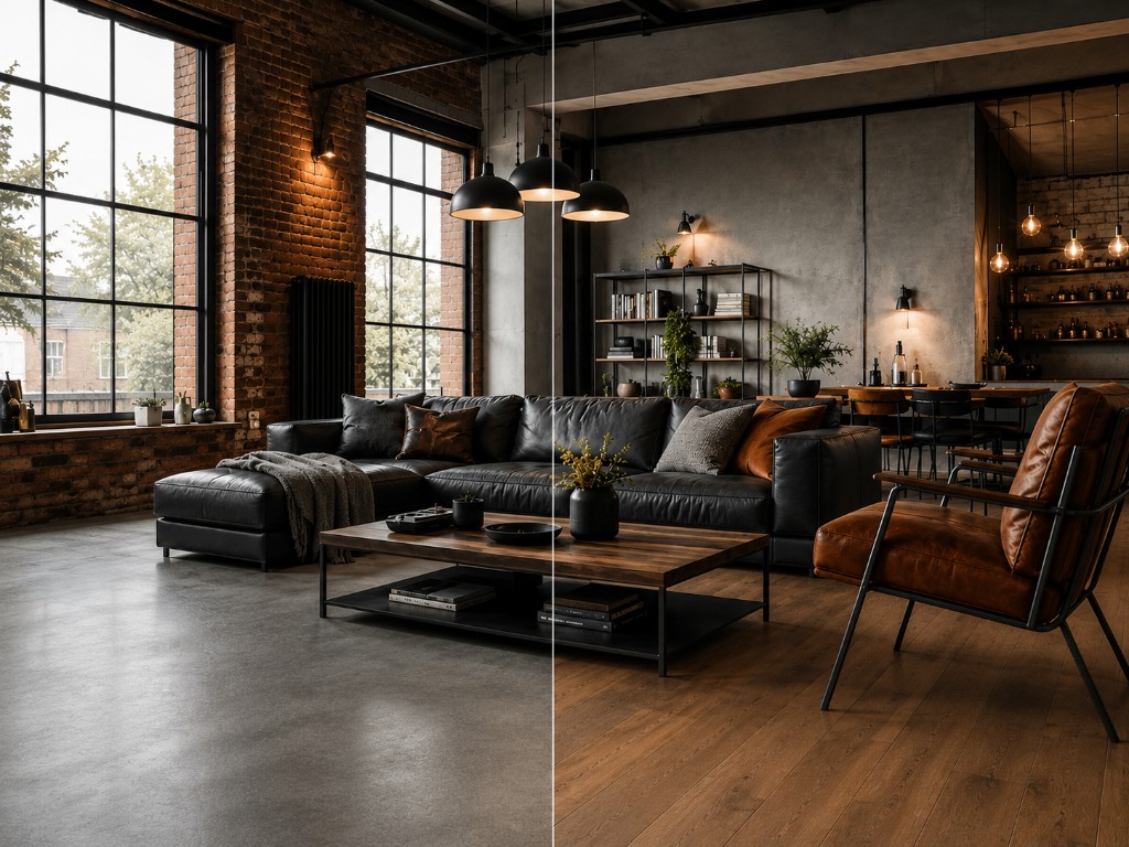 Floor comparison on a render with material picker